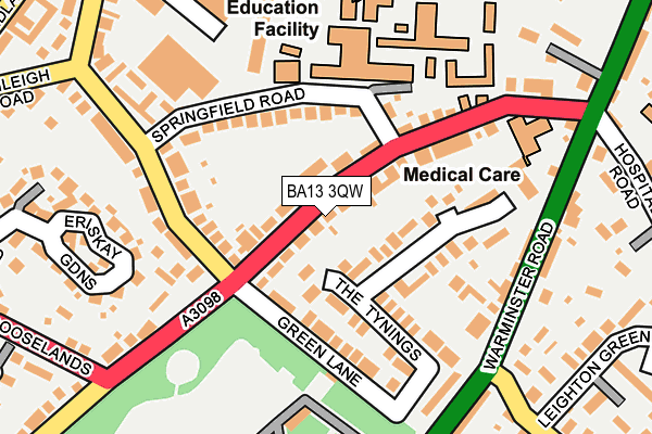 BA13 3QW map - OS OpenMap – Local (Ordnance Survey)