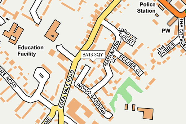 BA13 3QY map - OS OpenMap – Local (Ordnance Survey)