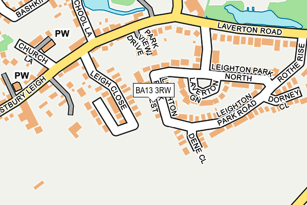 BA13 3RW map - OS OpenMap – Local (Ordnance Survey)