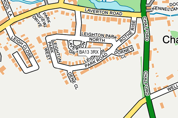 BA13 3RX map - OS OpenMap – Local (Ordnance Survey)
