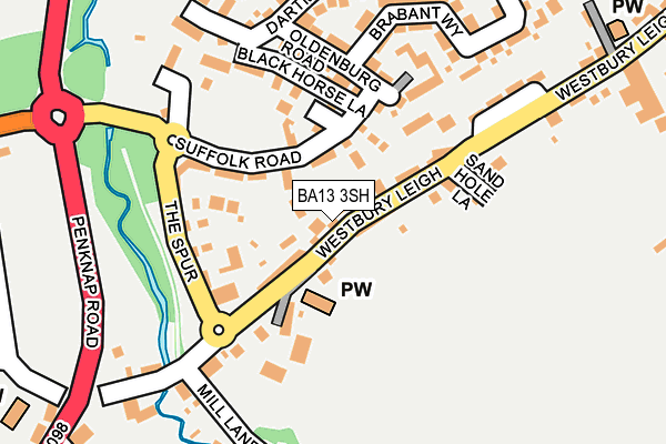 BA13 3SH map - OS OpenMap – Local (Ordnance Survey)
