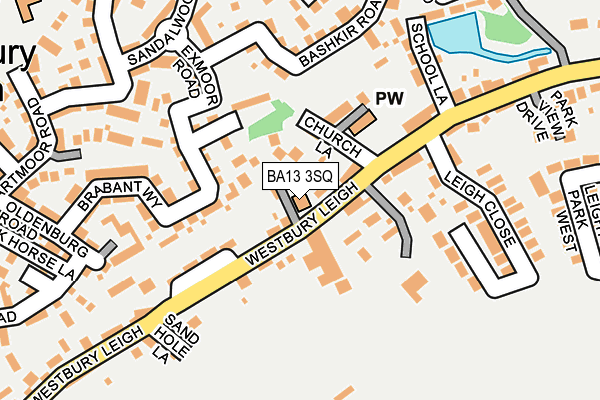 BA13 3SQ map - OS OpenMap – Local (Ordnance Survey)