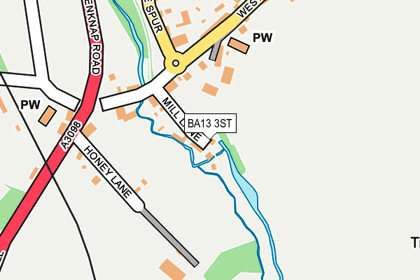BA13 3ST map - OS OpenMap – Local (Ordnance Survey)