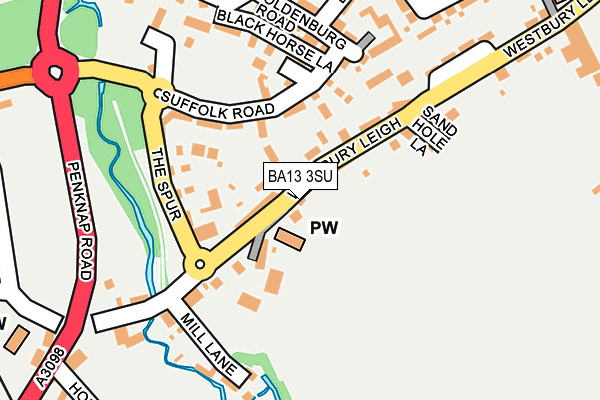 BA13 3SU map - OS OpenMap – Local (Ordnance Survey)