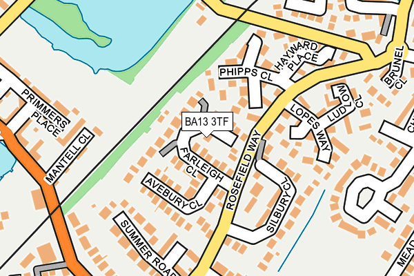 BA13 3TF map - OS OpenMap – Local (Ordnance Survey)