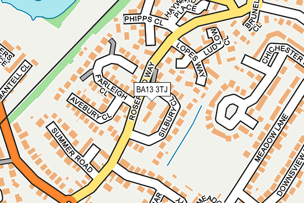 BA13 3TJ map - OS OpenMap – Local (Ordnance Survey)