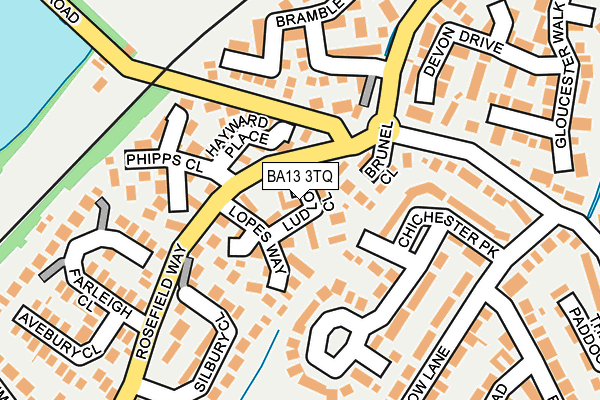 BA13 3TQ map - OS OpenMap – Local (Ordnance Survey)