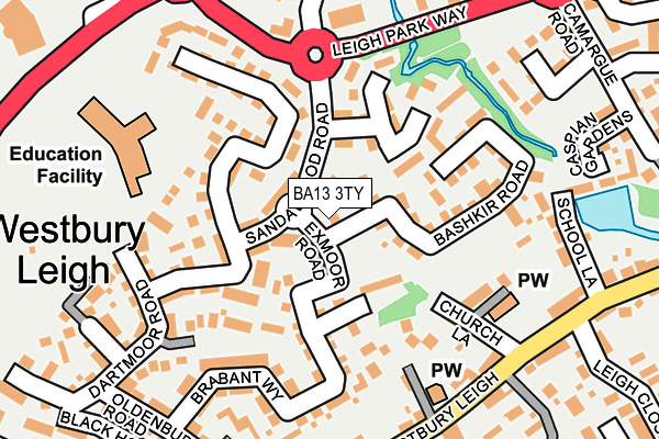 BA13 3TY map - OS OpenMap – Local (Ordnance Survey)