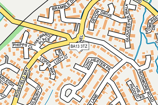 BA13 3TZ map - OS OpenMap – Local (Ordnance Survey)