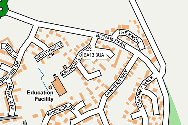 BA13 3UA map - OS OpenMap – Local (Ordnance Survey)