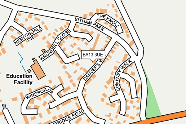 BA13 3UE map - OS OpenMap – Local (Ordnance Survey)