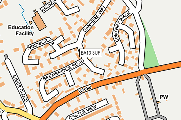 BA13 3UF map - OS OpenMap – Local (Ordnance Survey)