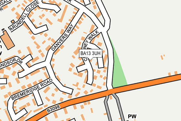BA13 3UH map - OS OpenMap – Local (Ordnance Survey)
