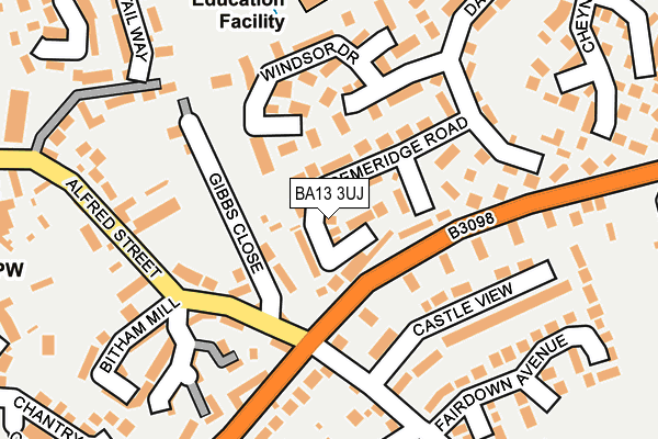 BA13 3UJ map - OS OpenMap – Local (Ordnance Survey)