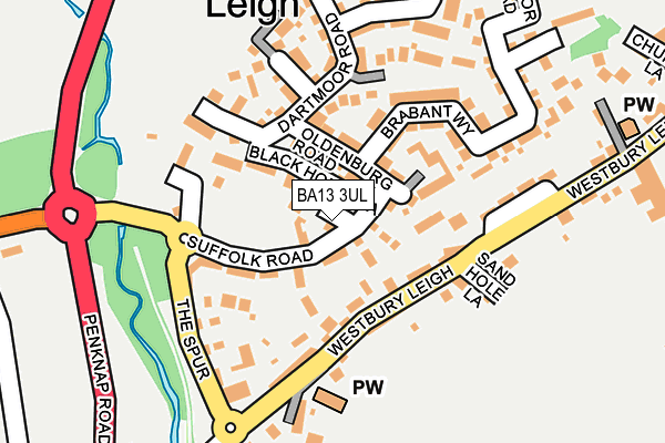 BA13 3UL map - OS OpenMap – Local (Ordnance Survey)