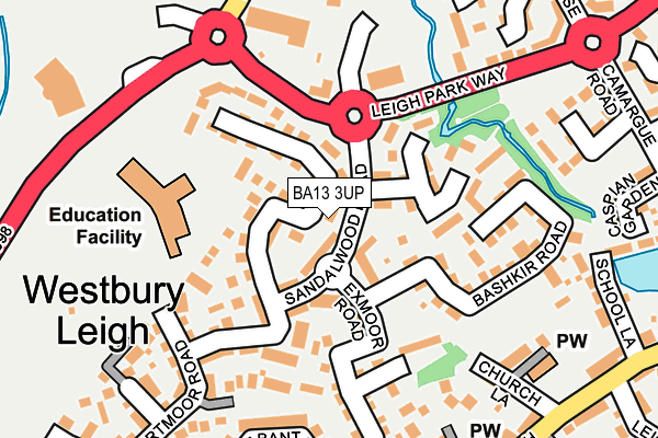 BA13 3UP map - OS OpenMap – Local (Ordnance Survey)