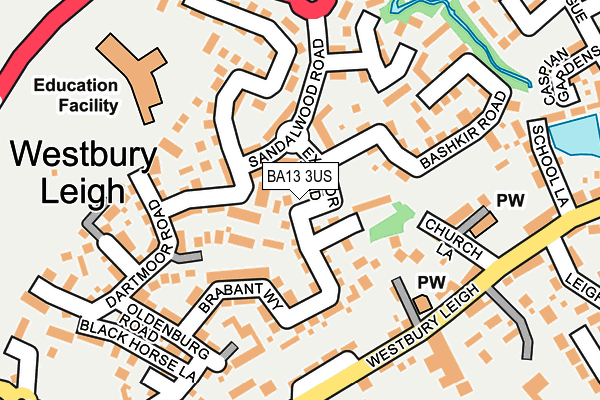 BA13 3US map - OS OpenMap – Local (Ordnance Survey)