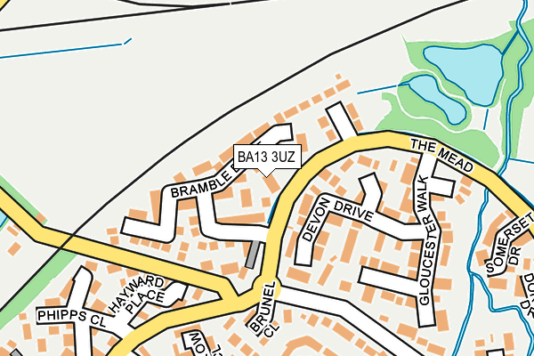 BA13 3UZ map - OS OpenMap – Local (Ordnance Survey)