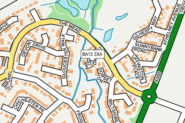 BA13 3XA map - OS OpenMap – Local (Ordnance Survey)