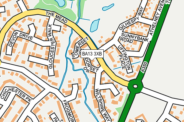 BA13 3XB map - OS OpenMap – Local (Ordnance Survey)