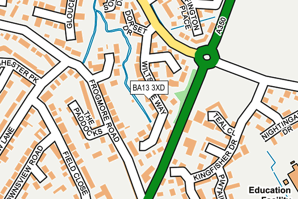 BA13 3XD map - OS OpenMap – Local (Ordnance Survey)