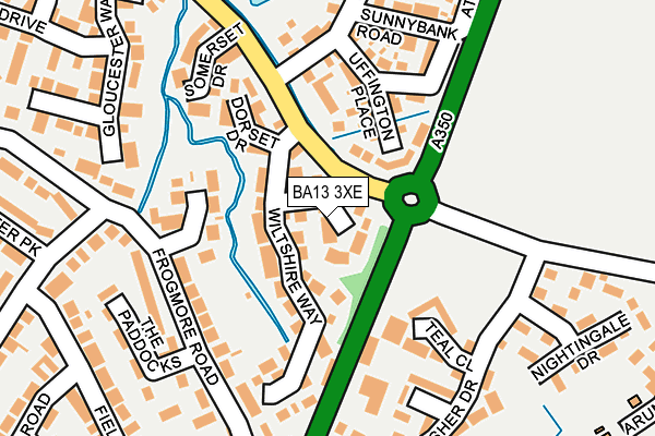 BA13 3XE map - OS OpenMap – Local (Ordnance Survey)