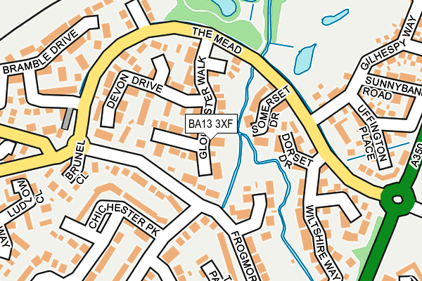 BA13 3XF map - OS OpenMap – Local (Ordnance Survey)