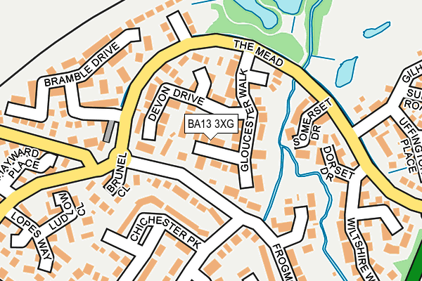BA13 3XG map - OS OpenMap – Local (Ordnance Survey)