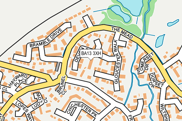 BA13 3XH map - OS OpenMap – Local (Ordnance Survey)