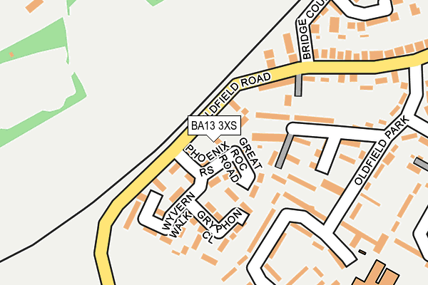 BA13 3XS map - OS OpenMap – Local (Ordnance Survey)