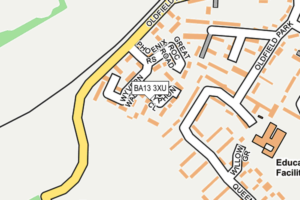 BA13 3XU map - OS OpenMap – Local (Ordnance Survey)
