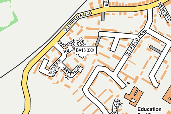 BA13 3XX map - OS OpenMap – Local (Ordnance Survey)
