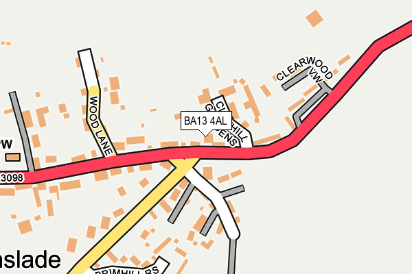 BA13 4AL map - OS OpenMap – Local (Ordnance Survey)