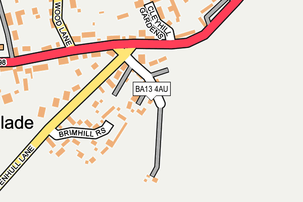 BA13 4AU map - OS OpenMap – Local (Ordnance Survey)