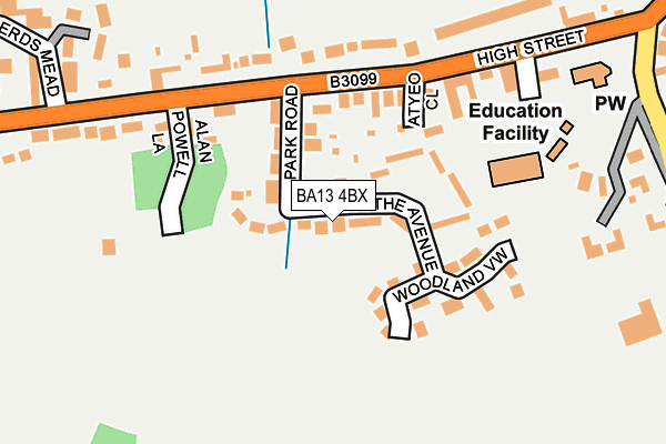 BA13 4BX map - OS OpenMap – Local (Ordnance Survey)