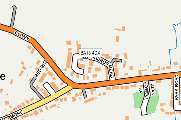 BA13 4DX map - OS OpenMap – Local (Ordnance Survey)