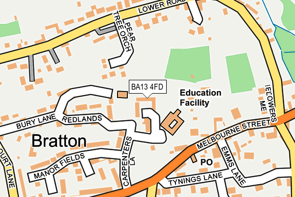 BA13 4FD map - OS OpenMap – Local (Ordnance Survey)