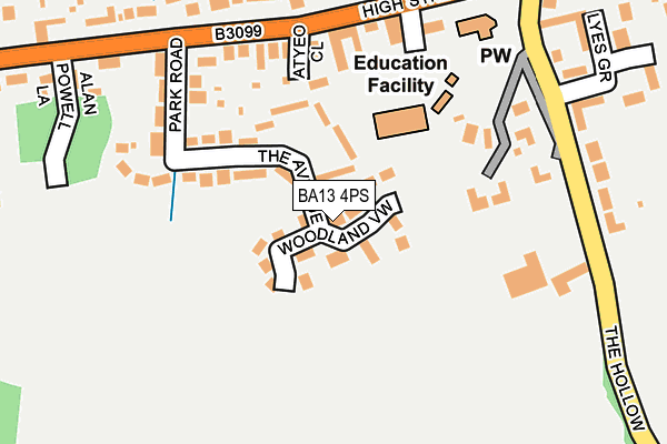 BA13 4PS map - OS OpenMap – Local (Ordnance Survey)