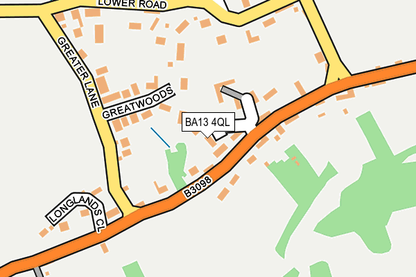 BA13 4QL map - OS OpenMap – Local (Ordnance Survey)