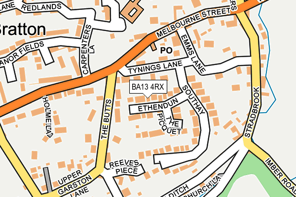 BA13 4RX map - OS OpenMap – Local (Ordnance Survey)
