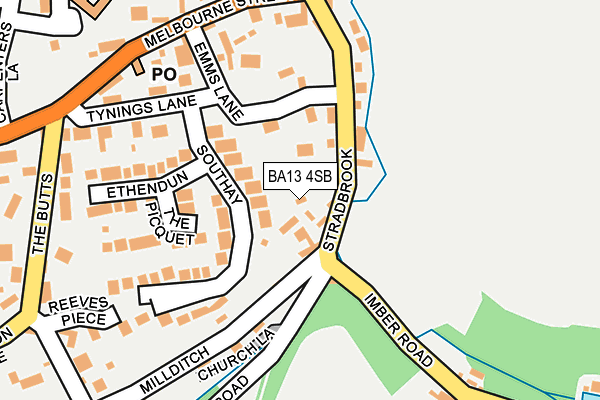 BA13 4SB map - OS OpenMap – Local (Ordnance Survey)