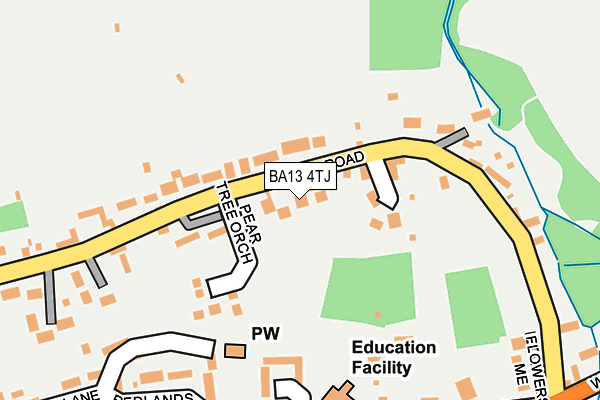 BA13 4TJ map - OS OpenMap – Local (Ordnance Survey)