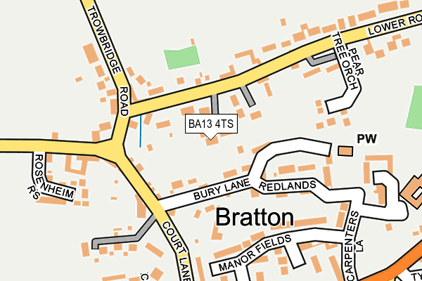 BA13 4TS map - OS OpenMap – Local (Ordnance Survey)