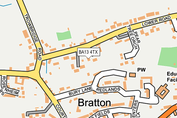 BA13 4TX map - OS OpenMap – Local (Ordnance Survey)