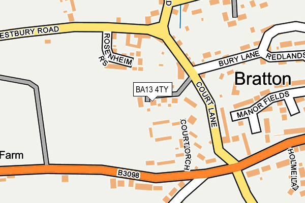 BA13 4TY map - OS OpenMap – Local (Ordnance Survey)