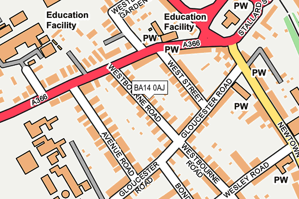 BA14 0AJ map - OS OpenMap – Local (Ordnance Survey)
