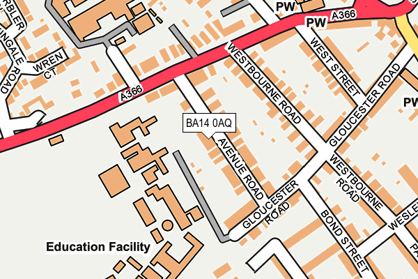 BA14 0AQ map - OS OpenMap – Local (Ordnance Survey)