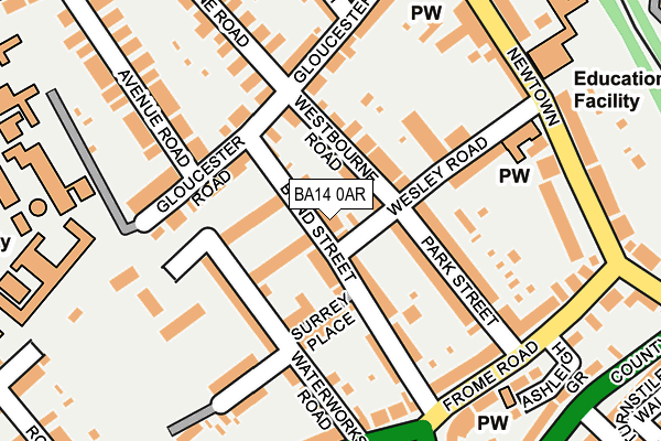 BA14 0AR map - OS OpenMap – Local (Ordnance Survey)