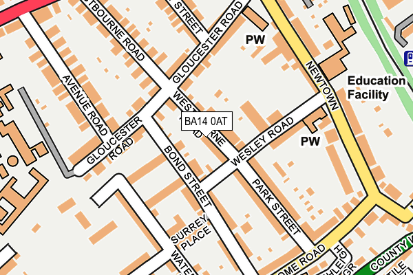 BA14 0AT map - OS OpenMap – Local (Ordnance Survey)