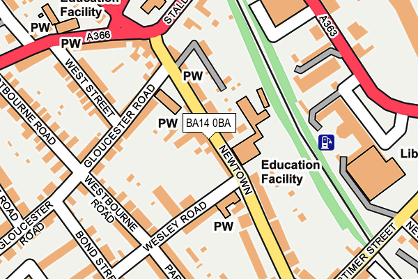 BA14 0BA map - OS OpenMap – Local (Ordnance Survey)